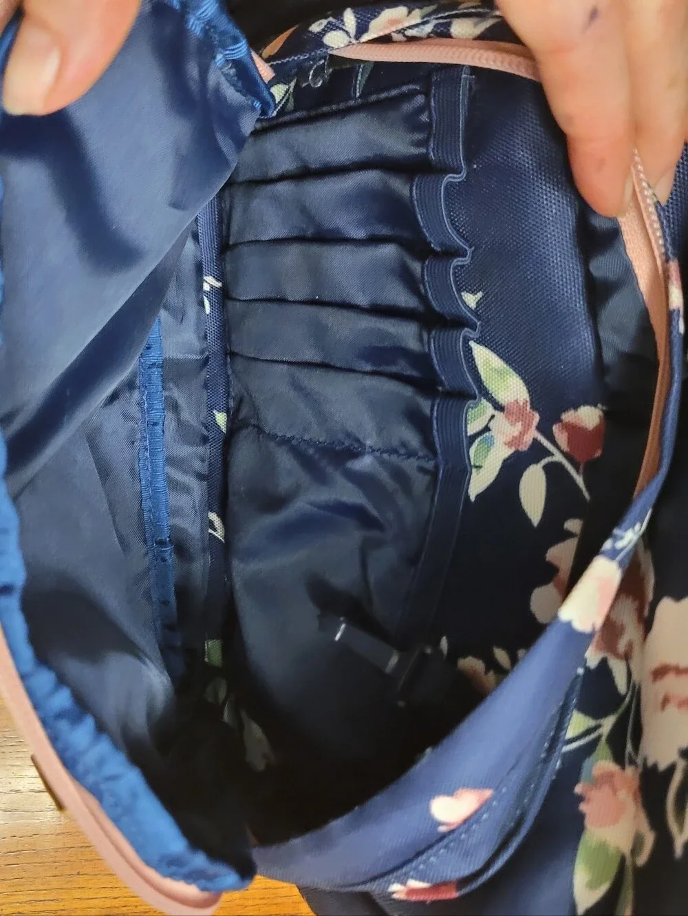 The Children's Place Girls Floral Backpack – Navy & Pink Floral Print – Like New